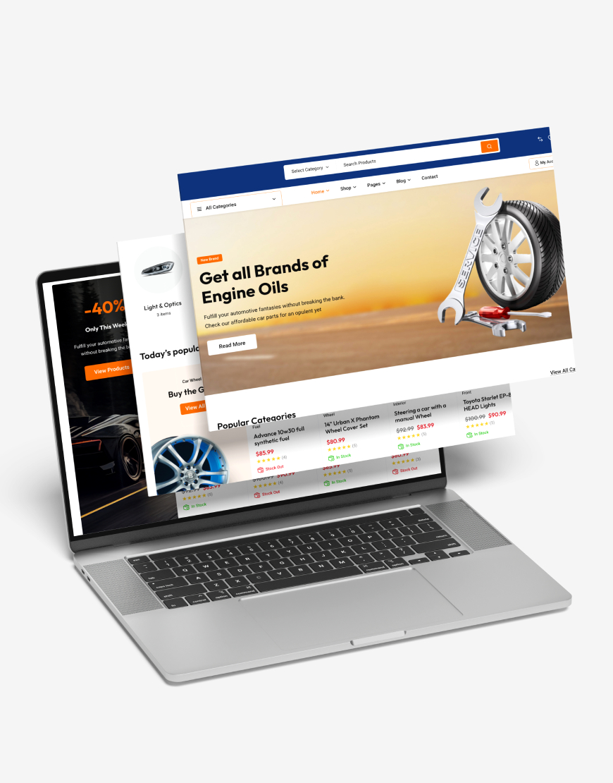 Yedek Parça & Aksesuar Satışı Web Sitesi